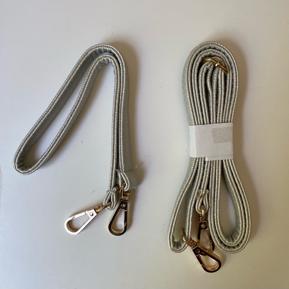 Mulberry Leather Gray Metalic Silver Foldable Clutch Bag with Shoulder 2 Straps - Picture 11 of 13